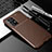 Silicone Candy Rubber TPU Twill Soft Case Cover S01 for Samsung Galaxy A52 4G Brown