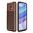 Silicone Candy Rubber TPU Twill Soft Case Cover S01 for Xiaomi Redmi 10X 5G Brown