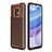 Silicone Candy Rubber TPU Twill Soft Case Cover S01 for Xiaomi Redmi 10X Pro 5G Brown