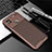 Silicone Candy Rubber TPU Twill Soft Case Cover S01 for Xiaomi Redmi 9C Brown