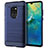 Silicone Candy Rubber TPU Twill Soft Case Cover S02 for Huawei Mate 20 Blue