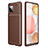 Silicone Candy Rubber TPU Twill Soft Case Cover WL1 for Samsung Galaxy A12 Brown