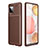 Silicone Candy Rubber TPU Twill Soft Case Cover WL1 for Samsung Galaxy A42 5G Brown