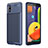 Silicone Candy Rubber TPU Twill Soft Case Cover WL1 for Samsung Galaxy M01 Core Blue