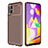 Silicone Candy Rubber TPU Twill Soft Case Cover WL1 for Samsung Galaxy M31s Brown