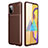 Silicone Candy Rubber TPU Twill Soft Case Cover WL1 for Samsung Galaxy M51 Brown