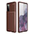 Silicone Candy Rubber TPU Twill Soft Case Cover WL1 for Samsung Galaxy S20 FE (2022) 5G Brown