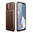 Silicone Candy Rubber TPU Twill Soft Case Cover Y01 for Oppo A72 Brown