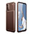 Silicone Candy Rubber TPU Twill Soft Case Cover Y01 for Oppo A92 Brown