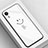 Silicone Frame Fashionable Pattern Mirror Case Cover for Apple iPhone XR White