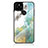 Silicone Frame Fashionable Pattern Mirror Case Cover for Google Pixel 4a 5G Green