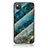 Silicone Frame Fashionable Pattern Mirror Case Cover for Google Pixel 4a Blue