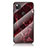 Silicone Frame Fashionable Pattern Mirror Case Cover for Google Pixel 4a Red