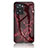 Silicone Frame Fashionable Pattern Mirror Case Cover for OnePlus Nord N20 SE Red