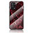 Silicone Frame Fashionable Pattern Mirror Case Cover for OnePlus Nord N200 5G Red