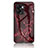 Silicone Frame Fashionable Pattern Mirror Case Cover for OnePlus Nord N300 5G Red