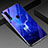 Silicone Frame Fashionable Pattern Mirror Case Cover for Oppo A31 Blue