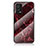 Silicone Frame Fashionable Pattern Mirror Case Cover for Oppo A55 4G Red