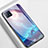 Silicone Frame Fashionable Pattern Mirror Case Cover for Oppo A72 5G Sky Blue