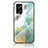 Silicone Frame Fashionable Pattern Mirror Case Cover for Oppo A76 Green
