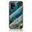 Silicone Frame Fashionable Pattern Mirror Case Cover for Oppo A94 4G Blue