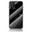 Silicone Frame Fashionable Pattern Mirror Case Cover for Oppo A95 4G Black