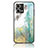 Silicone Frame Fashionable Pattern Mirror Case Cover for Oppo F21s Pro 4G Green