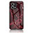 Silicone Frame Fashionable Pattern Mirror Case Cover for Oppo Reno7 4G Red