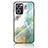 Silicone Frame Fashionable Pattern Mirror Case Cover for Oppo Reno7 5G Green