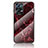 Silicone Frame Fashionable Pattern Mirror Case Cover for Oppo Reno7 Pro 5G Red