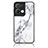 Silicone Frame Fashionable Pattern Mirror Case Cover for Oppo Reno8 Pro 5G White