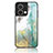 Silicone Frame Fashionable Pattern Mirror Case Cover for Oppo Reno9 5G Green