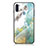 Silicone Frame Fashionable Pattern Mirror Case Cover for Samsung Galaxy A11 Green