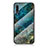 Silicone Frame Fashionable Pattern Mirror Case Cover for Samsung Galaxy A30S Blue