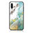 Silicone Frame Fashionable Pattern Mirror Case Cover for Samsung Galaxy A30S Green