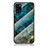 Silicone Frame Fashionable Pattern Mirror Case Cover for Samsung Galaxy A31 Blue