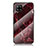 Silicone Frame Fashionable Pattern Mirror Case Cover for Samsung Galaxy A42 5G Red