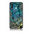 Silicone Frame Fashionable Pattern Mirror Case Cover for Samsung Galaxy A60 Blue