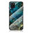 Silicone Frame Fashionable Pattern Mirror Case Cover for Samsung Galaxy A81 Blue