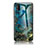 Silicone Frame Fashionable Pattern Mirror Case Cover for Samsung Galaxy M21 Blue