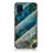 Silicone Frame Fashionable Pattern Mirror Case Cover for Samsung Galaxy M31 Prime Edition Blue