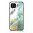 Silicone Frame Fashionable Pattern Mirror Case Cover for Samsung Galaxy M32 4G Green