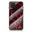 Silicone Frame Fashionable Pattern Mirror Case Cover for Samsung Galaxy M42 5G Red