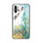 Silicone Frame Fashionable Pattern Mirror Case Cover for Samsung Galaxy Note 10 Plus Sky Blue
