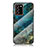 Silicone Frame Fashionable Pattern Mirror Case Cover for Samsung Galaxy Note 20 Ultra 5G Blue