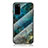 Silicone Frame Fashionable Pattern Mirror Case Cover for Samsung Galaxy S20 Blue