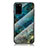 Silicone Frame Fashionable Pattern Mirror Case Cover for Samsung Galaxy S20 Plus 5G Blue
