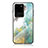 Silicone Frame Fashionable Pattern Mirror Case Cover for Samsung Galaxy S20 Ultra 5G Green