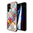 Silicone Frame Fashionable Pattern Mirror Case Cover for Samsung Galaxy S21 Ultra 5G