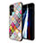 Silicone Frame Fashionable Pattern Mirror Case Cover for Samsung Galaxy S21 Ultra 5G Colorful